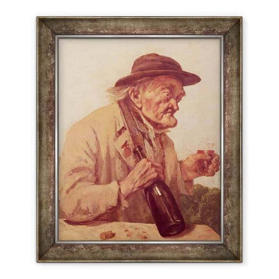 Tablou inramat - Gustave Courbet - Batranul cu un pahar de vin - - Roveli