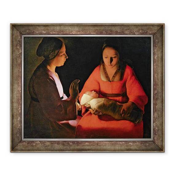 Tablou inramat - Georges de la Tour - Copilul Nou Nascut - - Roveli