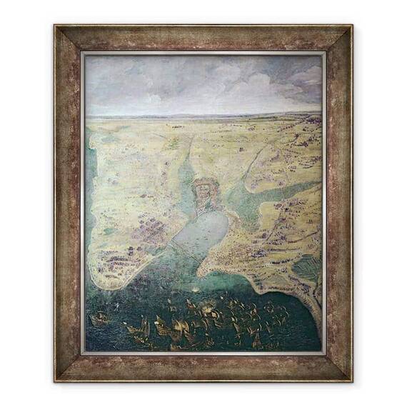 Tablou inramat - Scoala Franceza - Siege of La Rochelle - - Roveli