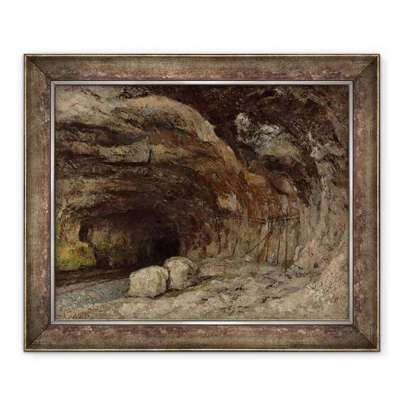 Tablou inramat - Gustave Courbet - Grota din Sarrazine langa Nans-sous-Sainte-Anne - - Roveli
