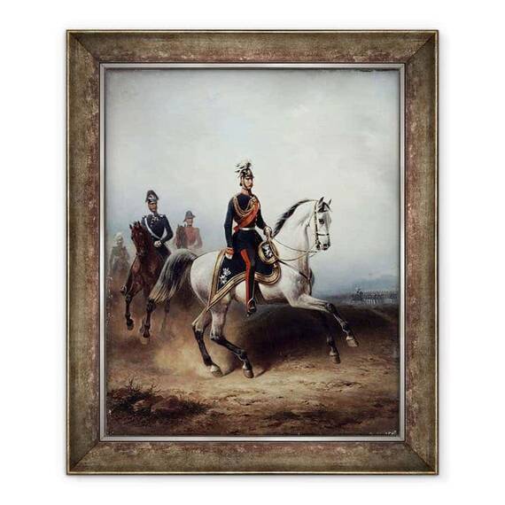 Tablou inramat - Hermann Meyerheim - Frederick III Wilhelm pe campul Bornstedter - - Roveli
