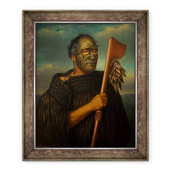 Tablou inramat - Gottfried Lindauer - Tamati Waka Nene - - Roveli