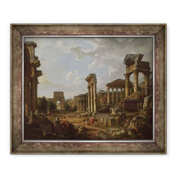 Tablou inramat - Giovanni Paolo Pannini - Un Capriccio al Forumului Roman - - Roveli