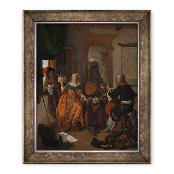 Tablou inramat - Gabriel Metsu - O petrecere muzicala - - Roveli