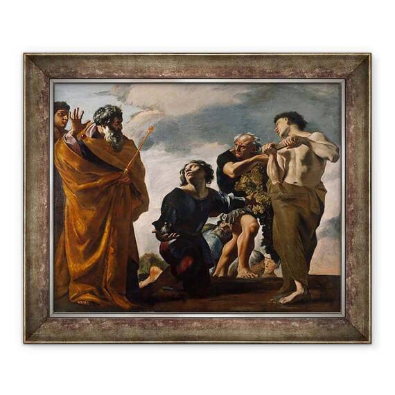 Tablou inramat - Giovanni Lanfranco - Moise si trimisii din Canaan - - Roveli