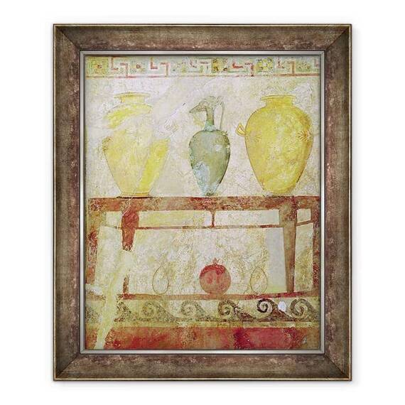 Tablou inramat - Greek - Placa funerara cu o oferta de vase - - Roveli