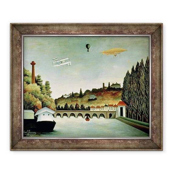 Tablou inramat - Henri J.F. Rousseau - Vedere la Podul de la Sevres si dealuri la Clamart, St. Cloud si Bellevue - - Roveli