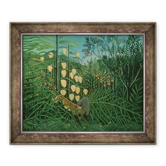Tablou inramat - Henri J.F. Rousseau - Padurea tropicala - Luptand tigru si bivol - - Roveli