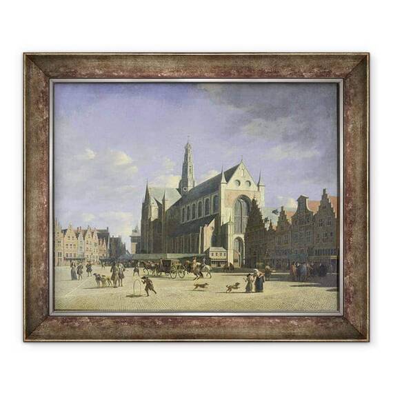 Tablou inramat - Gerrit Adriaensz Berckheyde - Groote Markt Big Market Haarlem - - Roveli