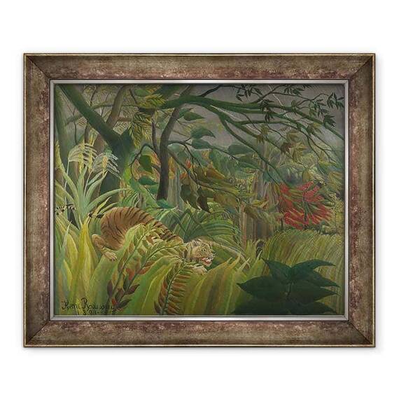 Tablou inramat - Henri J.F. Rousseau - Tigru intr-o furtuna tropicala Surprins! 1891 - - Roveli