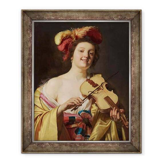 Tablou inramat - Gerrit van Honthorst - Jucatorul de vioara - - Roveli
