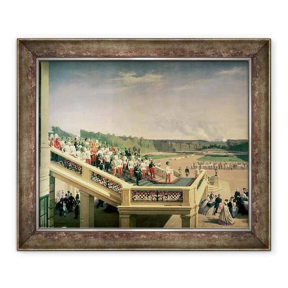Tablou inramat - Fritz L'Allemand - Banchet de curte in Gradinile Palatului Schonbrunn cu ocazia aniversarii Ordinului Militar al Theresa - - Roveli