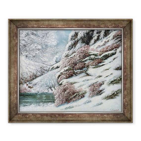 Tablou inramat - Gustave Courbet - Cerb intr-un peisaj cu zapada - - Roveli