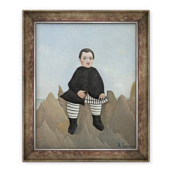 Tablou inramat - Henri J.F. Rousseau - Baiat pe stanci - - Roveli