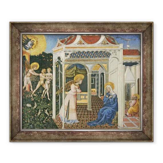 Tablou inramat - Giovanni di Paolo di Grazia - Buna Vestire si Expulzarea din Paradis - - Roveli