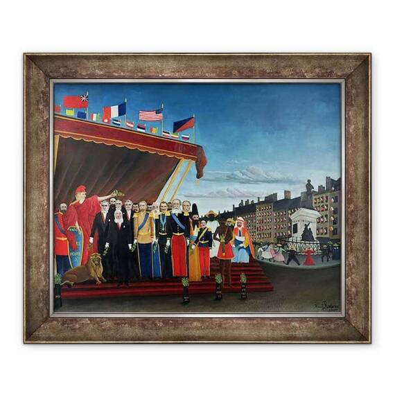 Tablou inramat - Henri J.F. Rousseau - Reprezentantii Puterilor Straine au venit sa salute Republica ca semn al pacii - - Roveli