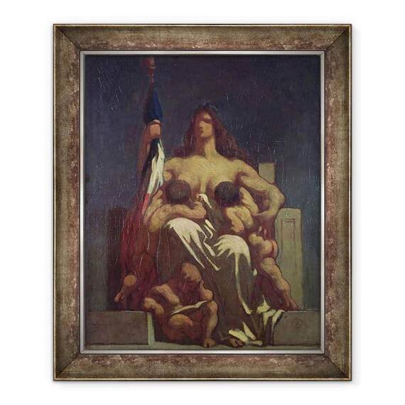 Tablou inramat - Honore Daumier - Republica schita - - Roveli