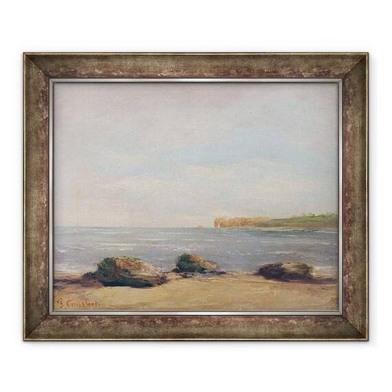 Tablou inramat - Gustave Courbet - Plaja de la Etretat - - Roveli