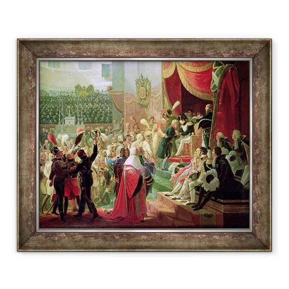 Tablou inramat - Jean Baptiste Debret - Prima Distribuire a Crucilor Legiunii de Onoare in Biserica Invalizilor, 14 iulie 1804 - - Roveli