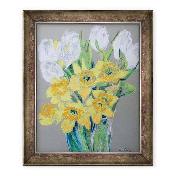 Tablou inramat - Joan Thewsey - Narcisele si lalele albe - - Roveli
