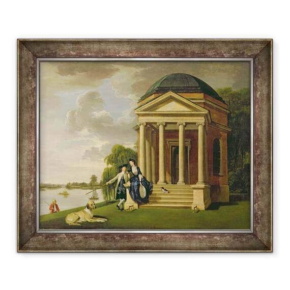 Tablou inramat - Johann Zoffany - David Garrick 1717-79 si sotia sa de templul lui Shakespeare la Hampton - - Roveli