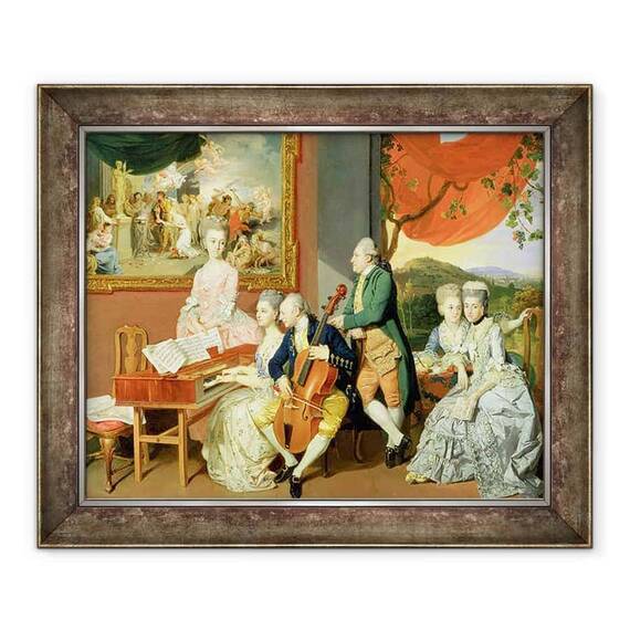 Tablou inramat - Johann Zoffany - George, al treilea conte Cowper, cu familia lui Charles Gore - - Roveli