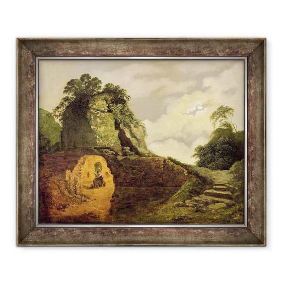 Tablou inramat - Joseph Wright of Derby - Mormantul lui Virgil in lumina lunii cu Silius Italicus - - Roveli