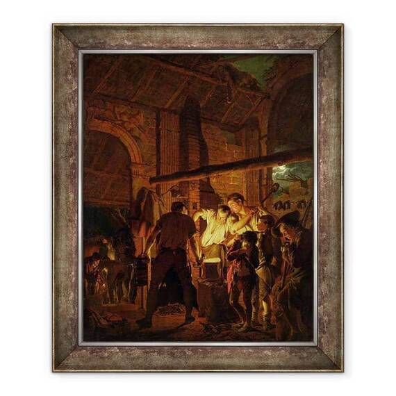 Tablou inramat - Joseph Wright of Derby - Atelierul Fierarului - - Roveli