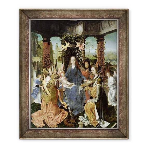 Tablou inramat - Jan Gossaert - Madonna si Pruncul cu Maria Magdalena si Sfanta Ecaterina - - Roveli