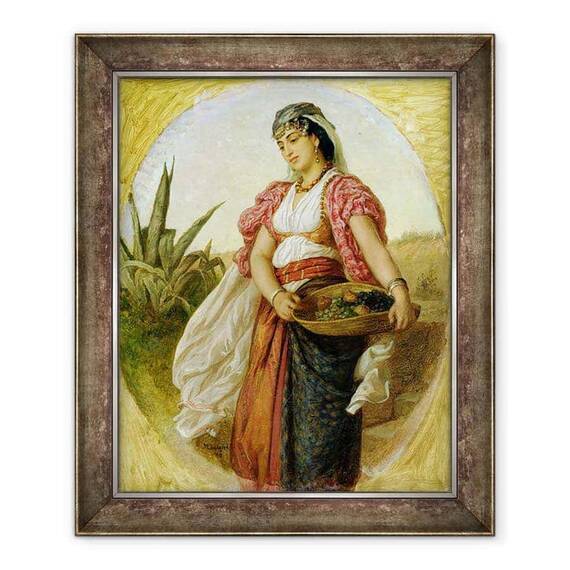 Tablou inramat - John Evan Hodgson - O femeie din Alger - - Roveli