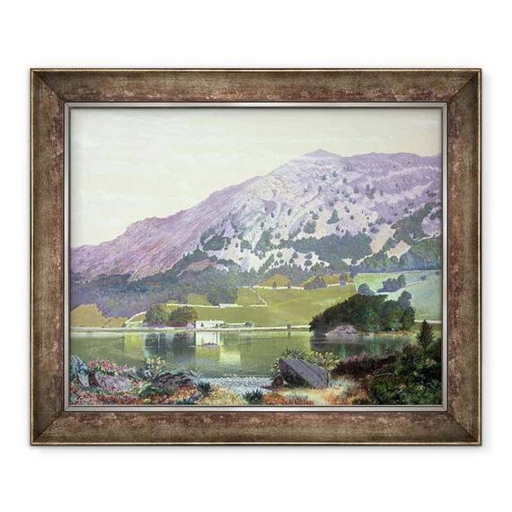 Tablou inramat - John Atkinson Grimshaw - Cicatrice Nab din partea de sud a apei Rydal - Heather in Bloom, septembrie - - Roveli