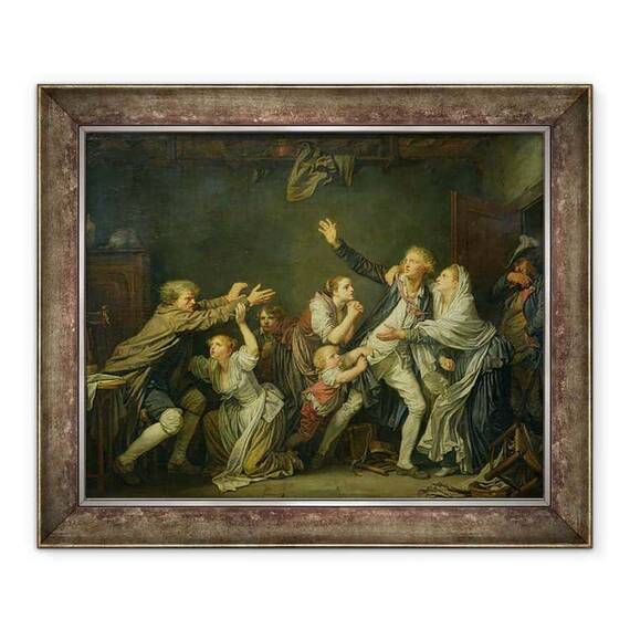 Tablou inramat - Jean Baptiste Greuze - Blestemul Tatalui sau Fiul Nerecunoscator - - Roveli