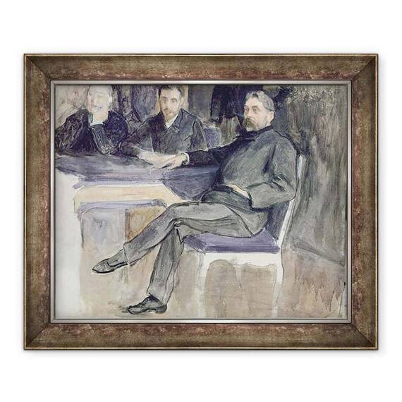 Tablou inramat - Jacques-Emile Blanche - Studiu pentru un portret al lui Stephane Mallarme 1842-98 si al prietenilor sai din La Revue Independante - - Roveli