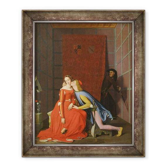 Tablou inramat - Jean Auguste Dominique Ingres - Francesca da Rimini si Paolo Malatesta - - Roveli