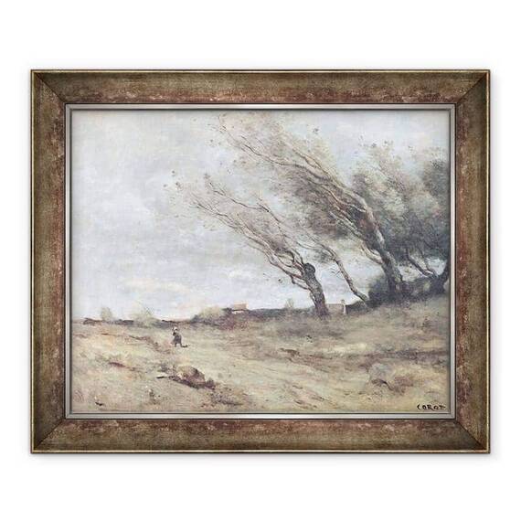 Tablou inramat - Jean Baptiste Camille Corot - Rafala de vant - - Roveli
