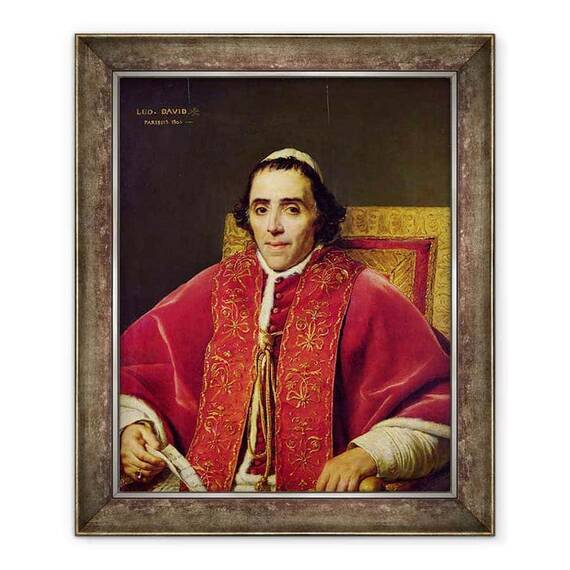 Tablou inramat - Jacques Louis David - Portretul Papei Pius VII 1742-1823 - - Roveli
