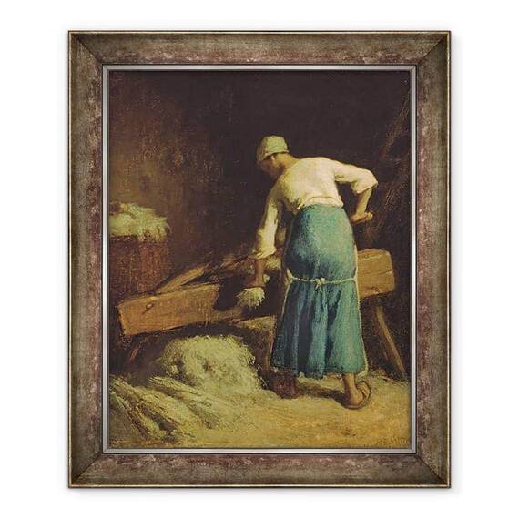 Tablou inramat - Jean-Francois Millet - Ruperea inului - - Roveli