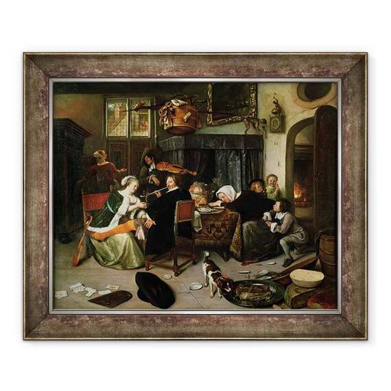 Tablou inramat - Jan Havicksz. Steen - Gospodaria desfranata - - Roveli