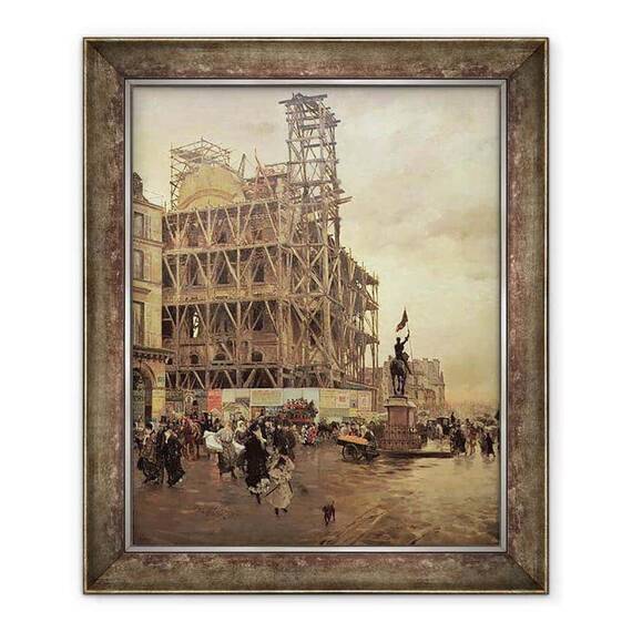 Tablou inramat - Joseph de Nittis - The Place des Pyramides, Paris - - Roveli