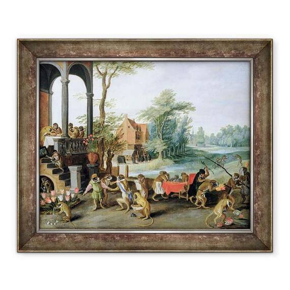 Tablou inramat - Jan Brueghel the Younger - O satira a nebuniei lalelelor Mania - - Roveli