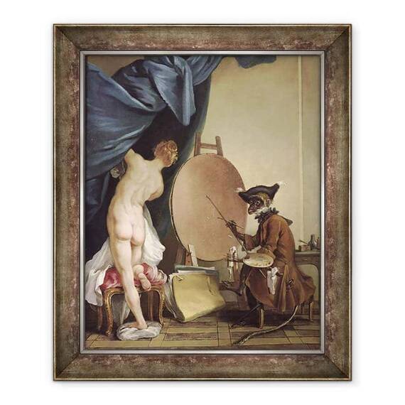 Tablou inramat - Jean Baptiste Deshays de Colleville - Pictorul Maimuta - - Roveli
