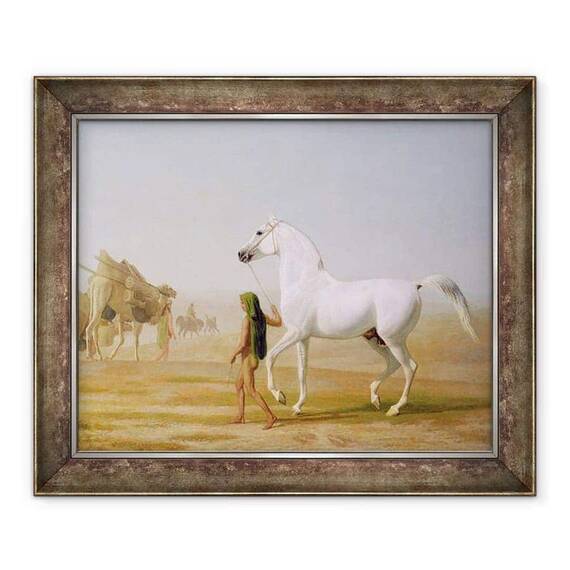 Tablou inramat - Jacques-Laurent Agasse - Wellesley Gri Arabian a condus prin desert - - Roveli
