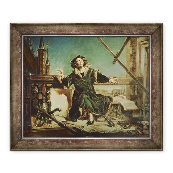 Tablou inramat - Jan Matejko - Copernic in turnul de la Frombork - - Roveli