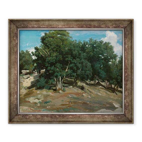 Tablou inramat - Jean Baptiste Camille Corot - Fontainebleau - Stejari la Bas-Bréau - - Roveli
