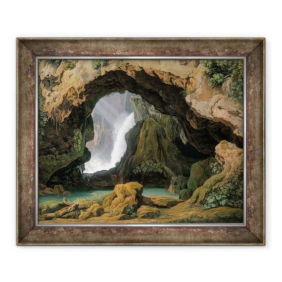 Tablou inramat - Johann Martin von Rohden - Grota lui Neptun din Tivoli - - Roveli