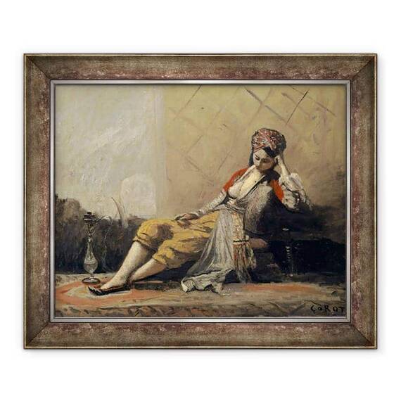 Tablou inramat - Jean Baptiste Camille Corot - Odalisque - - Roveli