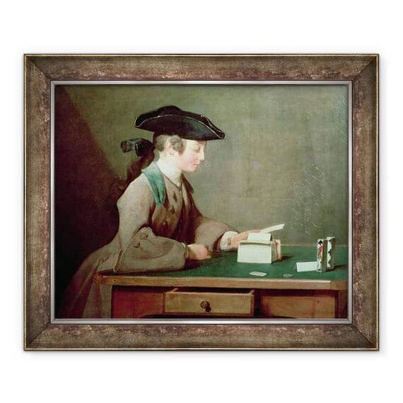Tablou inramat - Jean-Baptiste Simeon Chardin - Casa de Carduri II - - Roveli