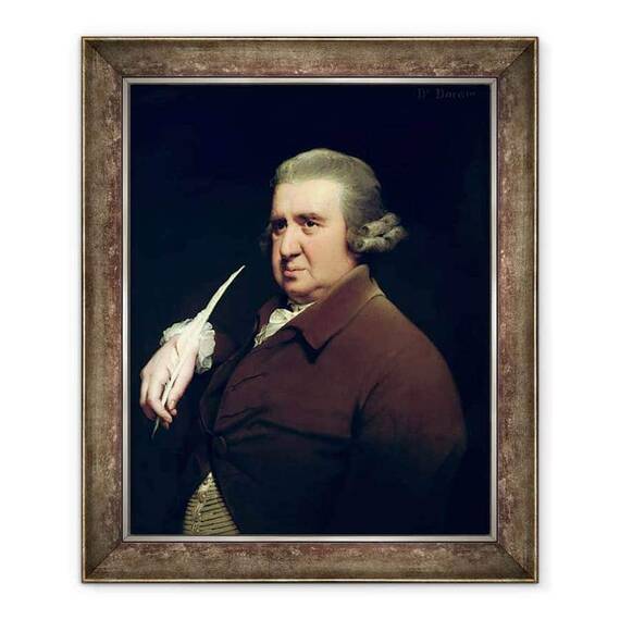 Tablou inramat - Joseph Wright of Derby - Portretul Dr. Erasmus Darwin 1731-1802 om de stiinta, inventator si poet, bunicul lui Charles Darwin - - Roveli