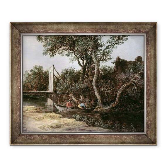 Tablou inramat - Jan Josephsz van Goyen - Peisaj cu pod - - Roveli