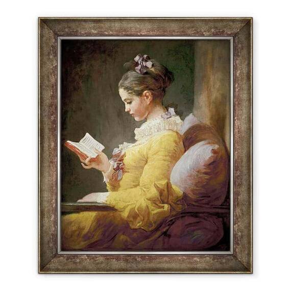 Tablou inramat - Jean-Honore Fragonard - Tanara fata lectura - - Roveli